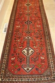 Red Abedeh Rug from Iran. Measurements: 2’ 8” x 12’ 6”.
