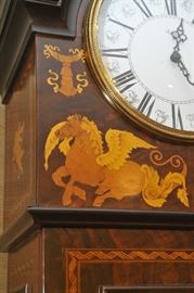Stunning Italian grandfather clock with inlay details, made by Diamantini & Domeniconi