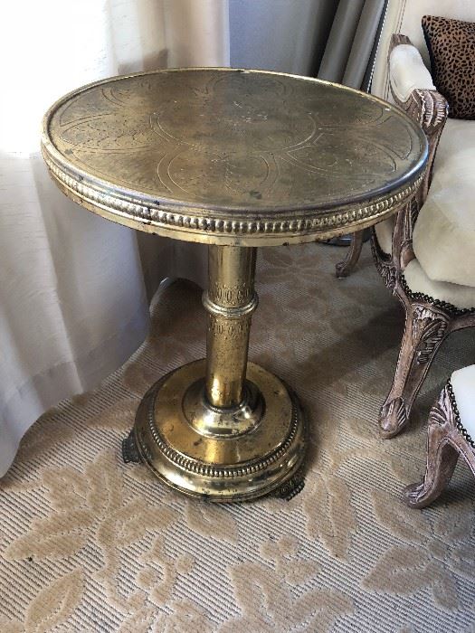 French Gilt Gueridon bronze pedastle table 