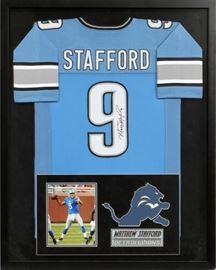 AUTOGRAPHED MATTHEW STAFFORD, DETROIT LIONS HOME JERSEY, H 39'', W 31''
