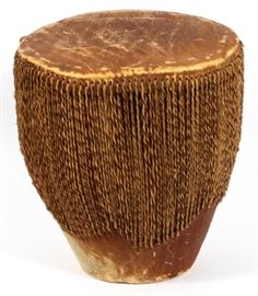 TOM-TOM DEER HIDE DRUM, H 15'', DIA 13''
