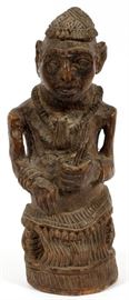 AFRICAN CARVED WOOD FIGURE, H 11.5"