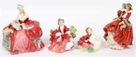 ROYAL DOULTON PORCELAIN FIGURES, FOUR ITEMS, H 3 1/2''-7''