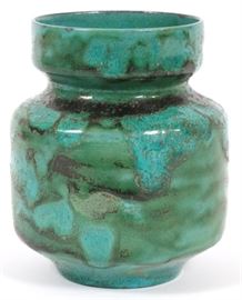GERTRUD & OTTO NATZLER, CERAMIC VESSEL, H 5 1/4" DIA 4 1/4'' ~ ^