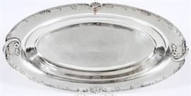 BARBOUR SILVER CO. STERLING OVAL SERVING DISH, EARLY 20TH C., H 2 1/4", L 14 1/4" ^
