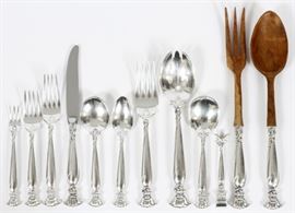 WALLACE, STERLING FLATWARE, "ROMANCE OF THE SEA", 89 PCS