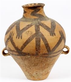 CHINESE NEOLITHIC VESSEL, H 15'', W 14''