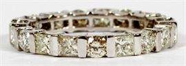 2.38CT PRINCESS-CUT DIAMOND AND 14KT WHITE GOLD ETERNITY RING, SIZE 6.75