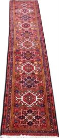 KARAJEH HAND WOVEN WOOL PERSIAN RUNNER, W 2' 2", L 9' 2"