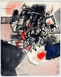 GUILAUME CORNEILLE, (1922-2010), GOUACHE 1960, UNTITLED~