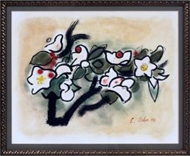 CHARLES CULVER, (USA 1908 - 67) WATERCOLOR ON PAPER, 1956, H 11 1/2", W 9", FLOWERS~