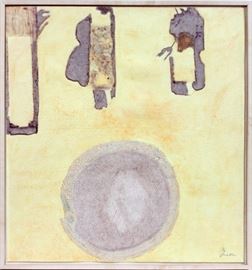 HELEN FRANKENTHALER (US, 1928- 2011), COLOR MIXOGRAFIA ON HANDMADE PAPER, "SIROCCO, 1989" H 37", W 34 1/4"~