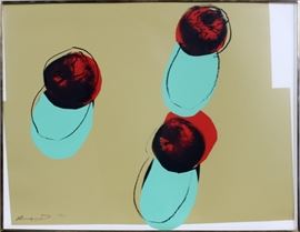 ANDY WARHOL (AMERICAN, 1928-1987), SCREENPRINT, "APPLES" FROM "SPACE FRUITS", 1979, IMAGE SIGHT: H 30 1/2" W 39 1/4"~