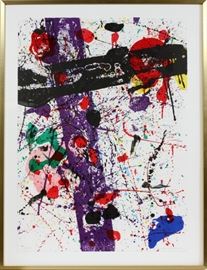 SAM FRANCIS (AMERICAN, 1923-1994), COLOR LITHOGRAPH FROM "EIGHT BY EIGHT", H 42", W 29"~