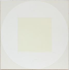 ROBERT RYMAN, CIRCLE LITHOGRAPH, 1971, IMAGE: H 10", W 10", "TWO STONES"~