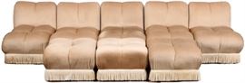CONTEMPORARY UPHOLSTERED SECTIONAL & OTTOMANS, 9 SECTION, H 28", L 25", D 33 1/2" ^
