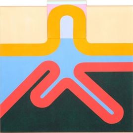 SVEN LUKIN, (B 1934) LIQUITEX ON CANVAS, 1964, H 42'', W 40'', "RIMSKY"~