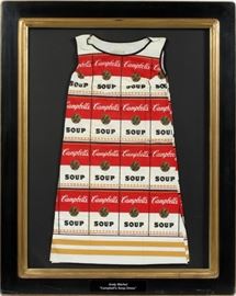 ANDY WARHOL CAMPBELL'S "THE SOUPER DRESS", H 39'', W 29''~