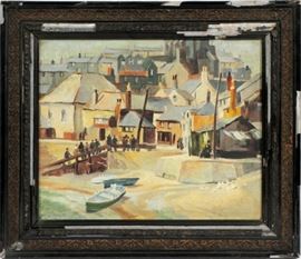 L.R. COLES, OIL ON BOARD, H 11", W 13", "ST. IVES CORNWALL"