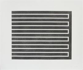 DONALD JUDD, (AMERICAN, 1928-1994), AQUATINT ON PAPER, C. 1980, 41/150, H 24 1/4", W 29 1/2"~