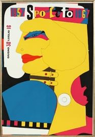 RICHARD LINDNER (US/GERMAN, 1901-1978), SILKSCREEN POSTER, 1967, SIGHT PAPER" 40" X 27 1/2", "SPOLETO"~