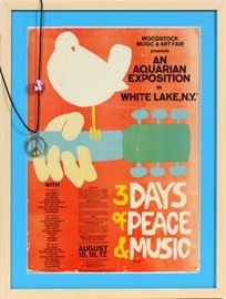 WOODSTOCK POSTER, FLYER, AND TICKETS, H 24'', W 17 1/2''~