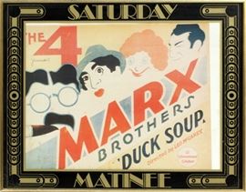 THE 4 MARX BROTHERS MOVIE POSTER, C. 1933 H 17'', W 22'', "DUCK SOUP"
