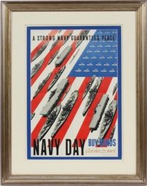 

'NAVY DAY: BUY BONDS' POSTER, H 19 3/4'', W 13 1/2''
