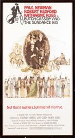 "BUTCH CASSIDY & THE SUNDANCE KID" MOVIE POSTER, H 76'', W 40''