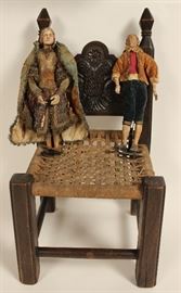 dolls with carved doll chair