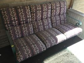 Wrought iron patio loveseat w/cushion