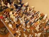 SHOES!!!   little porcelain and china shoe and boot figurines, plus birds, vases, and more!