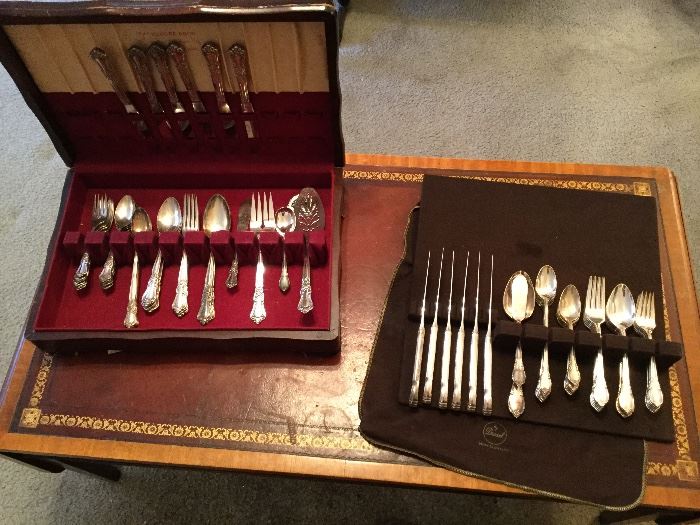 TWO OF FOUR SILVERPLATE FLATWARE SETS