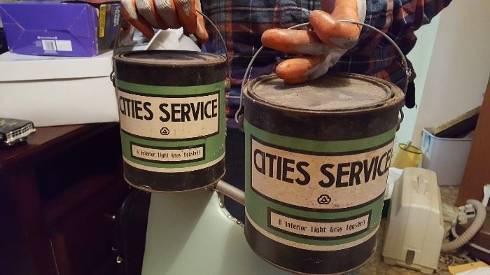 Cities service paint cans, full never opened