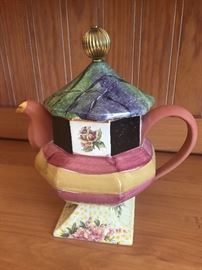 6. MacKenzie Childs Torquay Frank & Mustard Ceramic Teapot