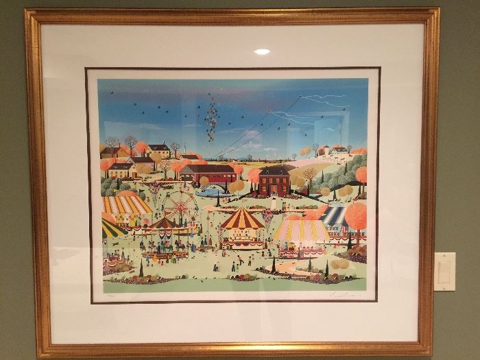 102. Carnival Scene Lithograph, Signed & Numbered 143/250 by Dalman (44" x 39")