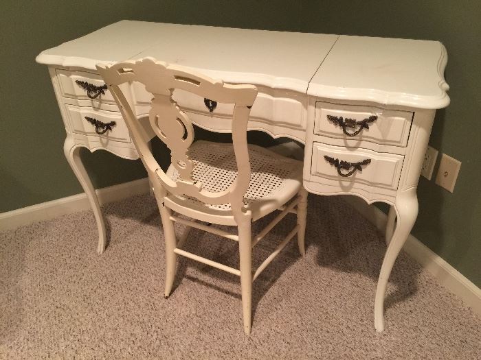 100. French Provincial Cream Colored Vanity (43" x 18" x 31") 