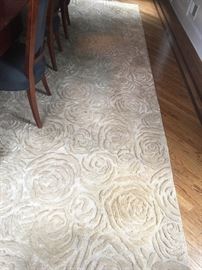 3. Tan Bas Relief Wool Area Carpet (10' 5" x 14')