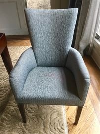 6. 2 Gray Textured Upholstered Side Chairs  (24" x 27" x 39")   