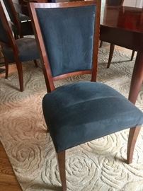 5. 6 Wood Framed Dining Chairs w/ Ultra Suede Upholstry (20" x 21" x 38")