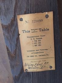 21. Antique Mt Airy of North Carolina Refractory Table Patented (64" x 40" x 31", extends to 100" w/ 2 pullout leaves)