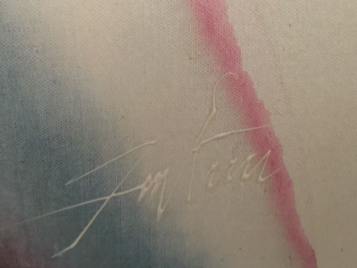 25. Paul Jenkins " Phenomina Wind From Under" Paris 1964  Signed Acrylic Painting (41" x 48")