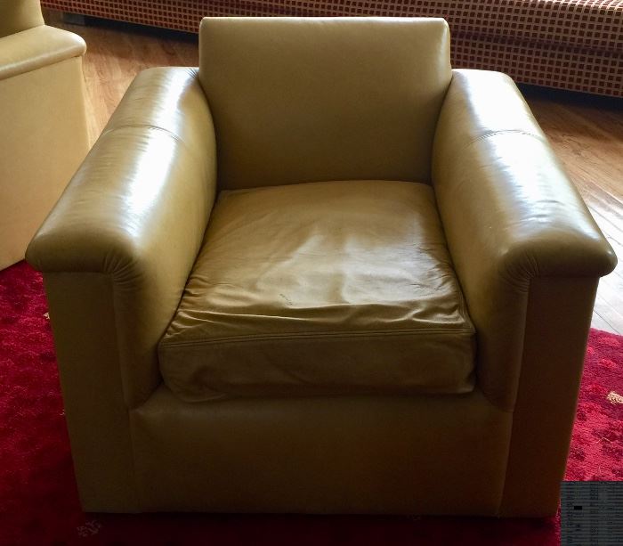 31. Pair of J Robert Scott "Barclay" Leather Swivel Chair (38" x 38" x 29") 