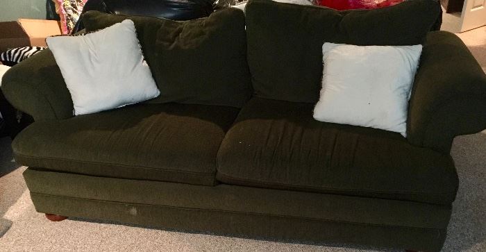 89. Olive Textured Fabric Sleeper Sofa (80" x 38" x 36")