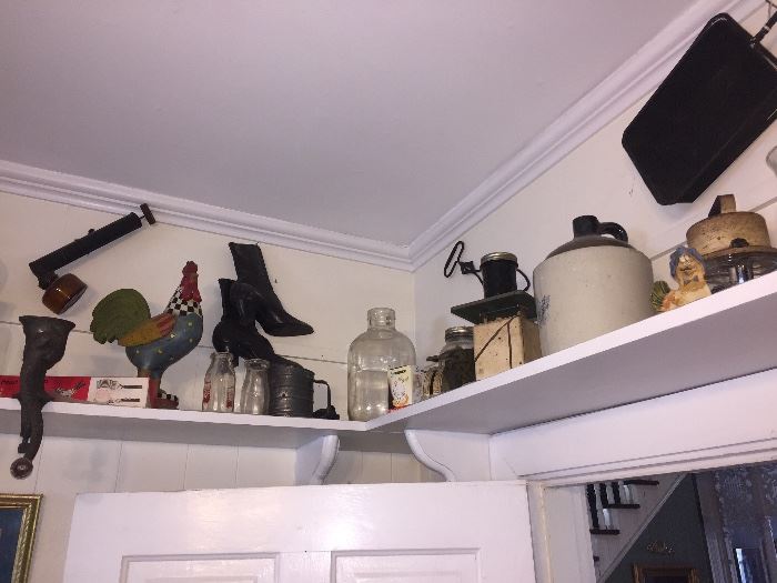 jugs, roosters, cast iron--well just about everything old
