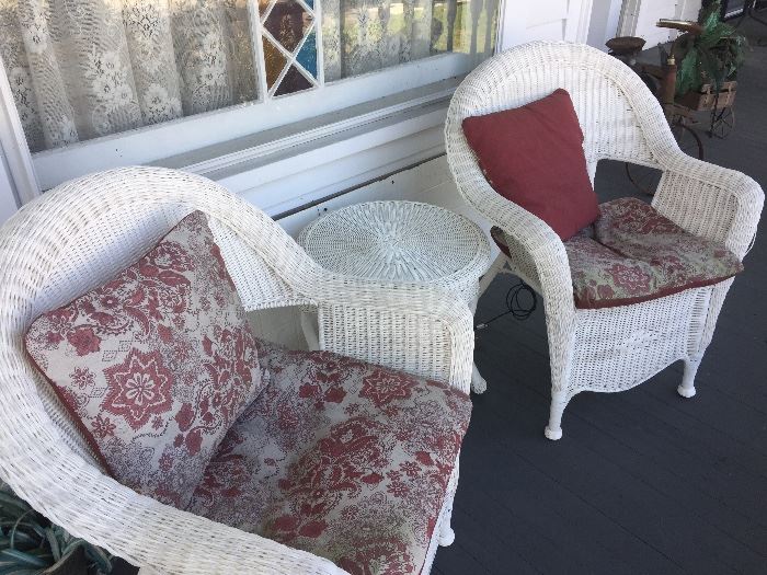 beautiful wicker patio furniture and LOTS of it