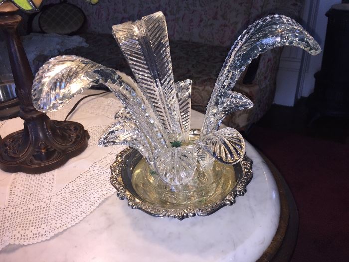 Antique and fabulous crystal table decoration. 