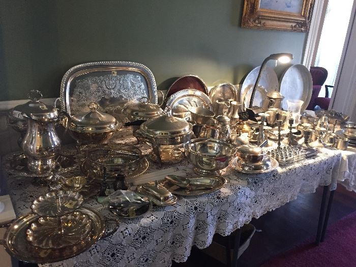 Silverplate and pewter Armentele
