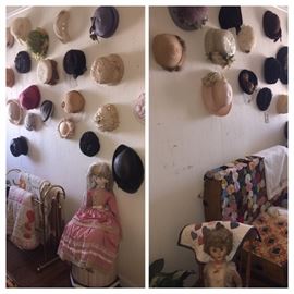 vintage hats, shoes, handbags, hat boxes--lots of them!