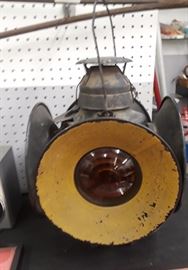 Antique Signed Railroad Lantern